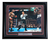 Mike Tyson Signed Framed 16x20 Evander Holyfield Ear Bite Fight Photo JSA - Sports Integrity