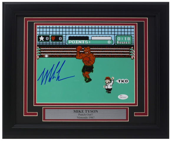 Mike Tyson Signed Framed 8x10 Punch Out Photo JSA ITP - Sports Integrity