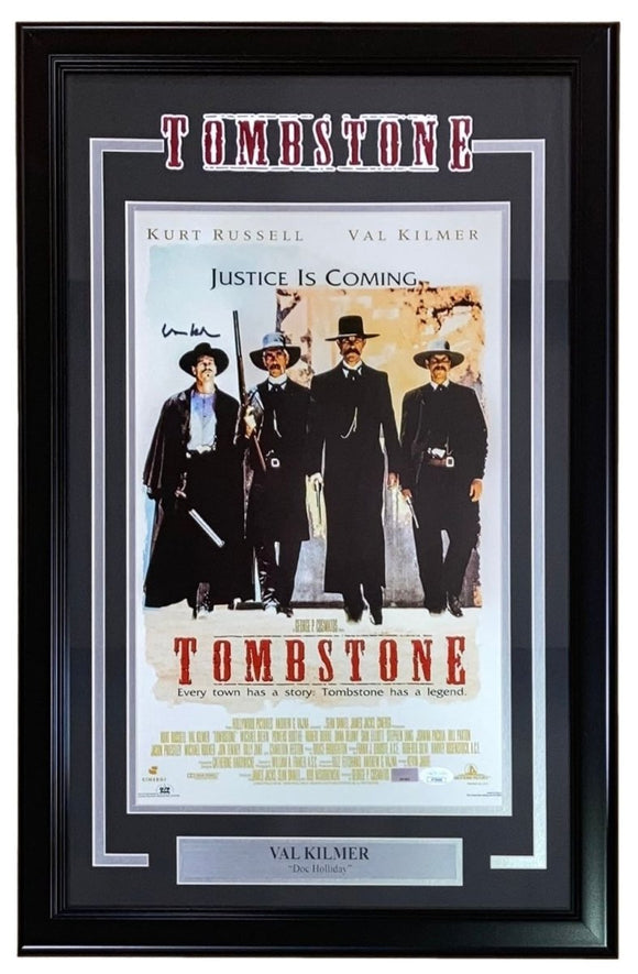 Val Kilmer Signed Framed 11x17 Tombstone Poster Photo JSA - Sports Integrity