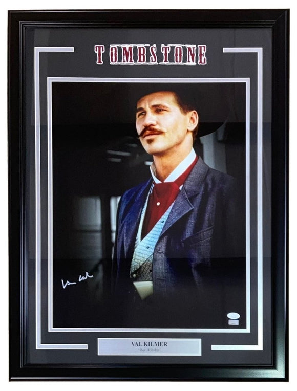 Val Kilmer Signed Framed 16x20 Tombstone Doc Holiday Spotlight Photo JSA - Sports Integrity