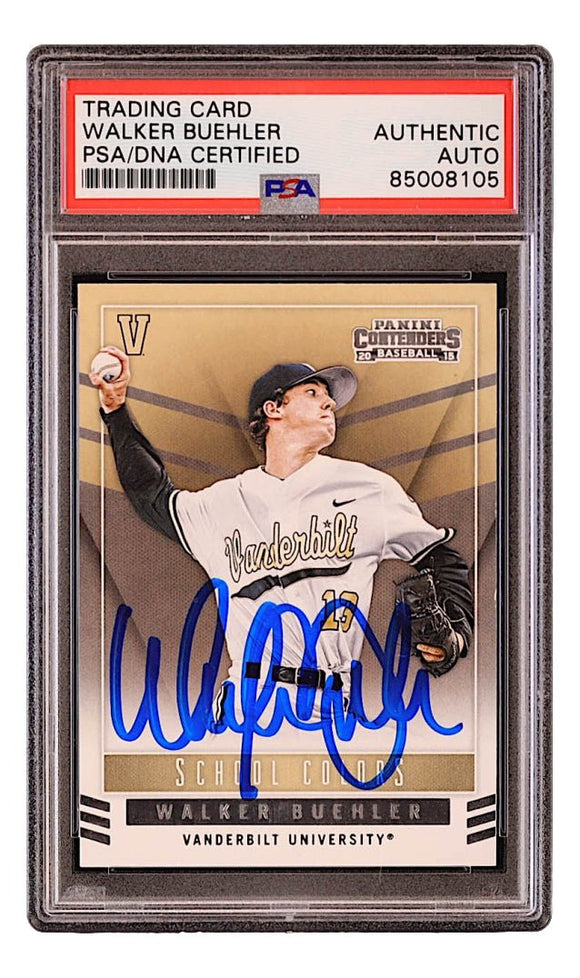 Walker Buehler Signed 2015 Panini Contenders #12 Dodgers Rookie Card PSA/DNA - Sports Integrity