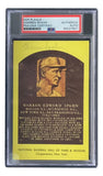 Warren Spahn Signed 4x6 Milwaukee Braves Hall Of Fame Plaque Card PSA/DNA 85027801 - Sports Integrity