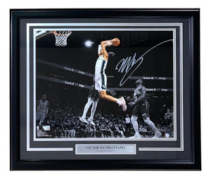 Victor Wembanyama Signed Framed 16x20 San Antonio Spurs Dunk Photo Fanatics - Sports Integrity