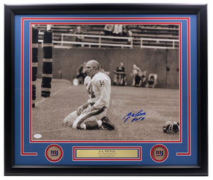 Y.A. Tittle Signed Framed New York Giants 16x20 Photo HOF 87 JSA - Sports Integrity