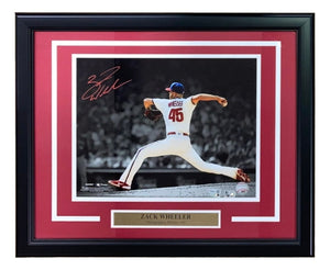 Zack Wheeler Signed Framed 11x14 Philadelphia Phillies Photo Fanatics - Sports Integrity