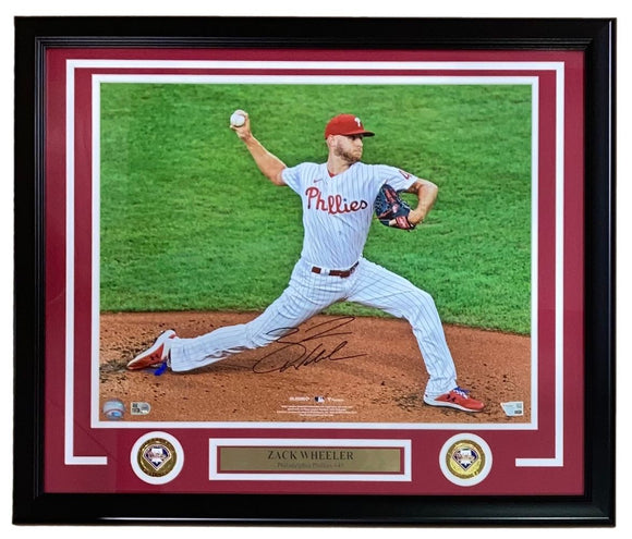 Zack Wheeler Signed Framed 16x20 Philadelphia Phillies Photo Fanatics - Sports Integrity